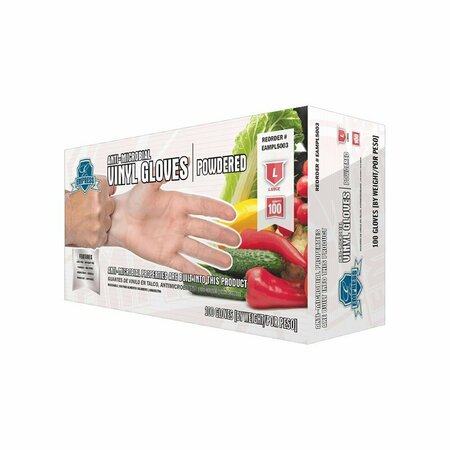 EMPRESS Vinyl Disposable Gloves, Vinyl, Powdered, S, 100 PK EVPS3001